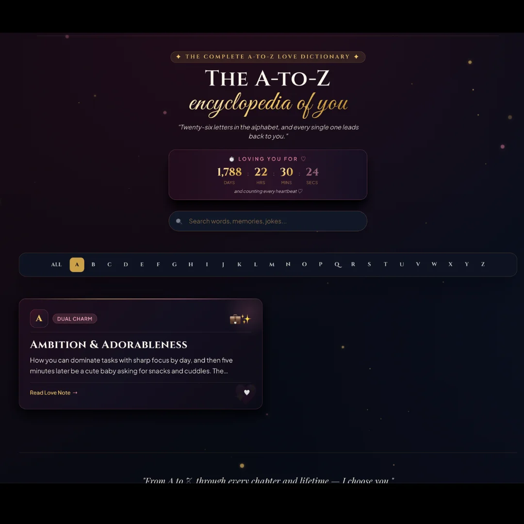 Mobile Responsive Interactive Anniversary Website on Smartphone Screen