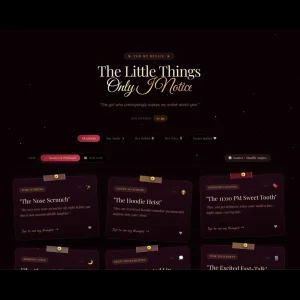 The Little Things Only I Notice - Romantic Keepsake Website Template with Love Receipt